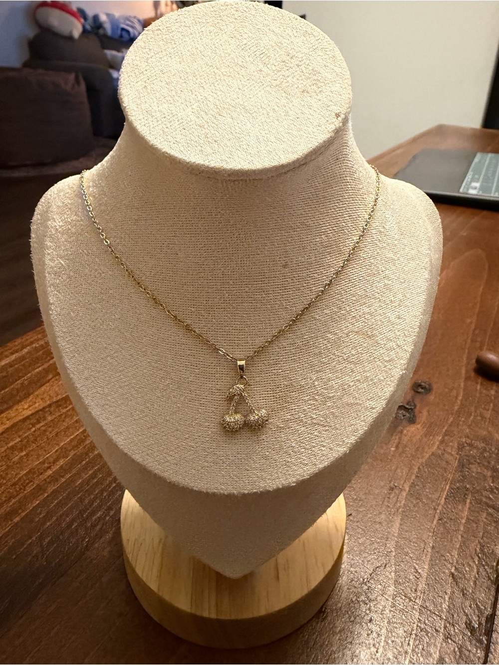 Gold Cherry Pendant Necklace - Women Jewelry